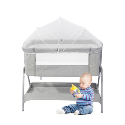 New Product 2020 Portable Bedside Cot For Babies, Baby Furniture Folding Bedside Cot For Babies Attach With Bed Side/